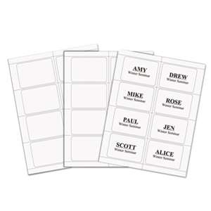 C-LINE PRODUCTS, INC Laser Printer Name Badges, 3 3/8 x 2 1/3, White, 200/Box