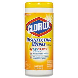 CLOROX SALES CO. Disinfecting Wipes, 7 x 8, Citrus Blend, 35/Canister