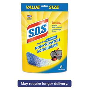 CLOROX SALES CO. Non-Scratch Soap Scrubbers, Blue, 8/Pack