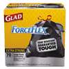 CLOROX SALES CO. Drawstring ForceFlex Large Trash Bags, 30 x 32, 30gal, 1.05mil, Black, 70/Carton