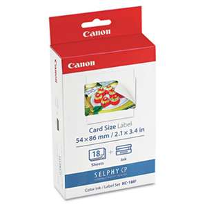 CANON USA, INC. 7741A001 (KC-18IF) Ink & Label Set, Black/Tri-Color