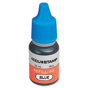 CONSOLIDATED STAMP ACCU-STAMP Gel Ink Refill, Blue, 0.35 oz Bottle