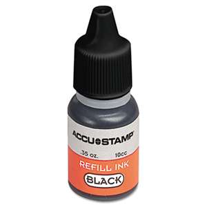 CONSOLIDATED STAMP ACCU-STAMP Gel Ink Refill, Black, 0.35 oz Bottle