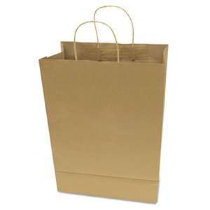 CONSOLIDATED STAMP Premium Small Brown Paper Shopping Bag, 50/Box