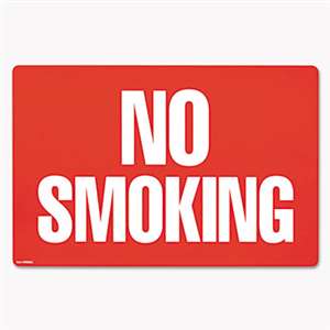 CONSOLIDATED STAMP Two-Sided Signs, No Smoking/No Fumar, 8 x 12, Red