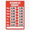 COSCO 098072 Business Hours Sign Kit, 15 x 19, Red