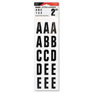 CONSOLIDATED STAMP Letters, Numbers & Symbols, Adhesive, 2", Black