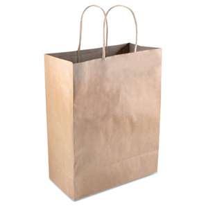 CONSOLIDATED STAMP Premium Shopping Bag, Paper, 8 x 10 1/4, Brown, 50/Box