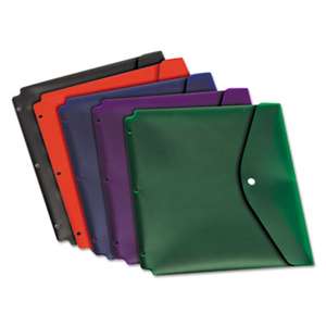 CARDINAL BRANDS INC. Dual Pocket Snap Envelope, 11 x 8 1/2, Assorted Colors, 5/Pack