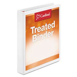 CARDINAL BRANDS INC. Treated Binder ClearVue Locking Slant-D Ring Binder, 1" Cap, 11 x 8 1/2, White