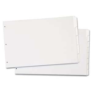 CARDINAL BRANDS INC. Write 'n Erase Tabloid Index Dividers, 5-Tab, White