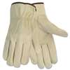 MCR SAFETY Economy Leather Driver Gloves, Large, Beige, Pair
