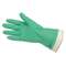 MCR SAFETY Flock-Lined Nitrile Gloves, One Size, Green, 12 Pairs