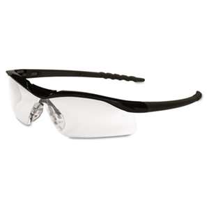 MCR SAFETY Dallas Wraparound Safety Glasses, Black Frame, Clear Lens