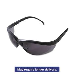 MCR SAFETY Klondike Safety Glasses, Matte Black Frame, Gray Lens