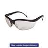 MCR SAFETY Klondike Safety Glasses, Black Matte Frame, Clear Mirror Lens