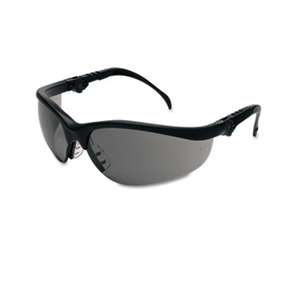 MCR SAFETY Klondike Plus Safety Glasses, Black Frame, Gray Lens