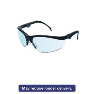 MCR SAFETY Klondike Plus Safety Glasses, Black Frame, Light Blue Lens
