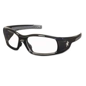 MCR SAFETY Swagger Safety Glasses, Black Frame, Clear Lens