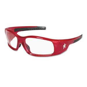 MCR SAFETY Swagger Safety Glasses, Red Frame, Clear Lens