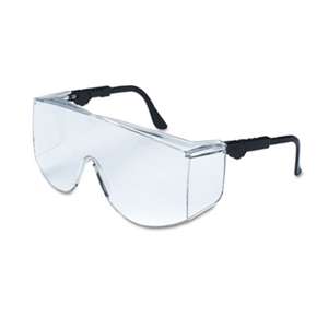 MCR SAFETY Tacoma Wraparound Safety Glasses, Black Frames, Clear Lenses