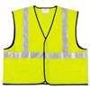 MCR SAFETY Class 2 Safety Vest, Fluorescent Lime w/Silver Stripe, Polyester, X-Large