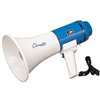 CHAMPION SPORT Megaphone, 12-25W, 1000 Yard Range, White/Blue