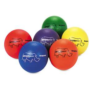 CHAMPION SPORT Dodge Ball Set, Rhino Skin, Assorted Colors, 6/Set