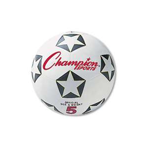 CHAMPION SPORT Rubber Sports Ball, For Soccer, No. 4, White/Black