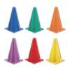 CHAMPION SPORT Indoor/Outdoor Flexible Cone Set, Vinyl, Assorted Colors, 6/Set
