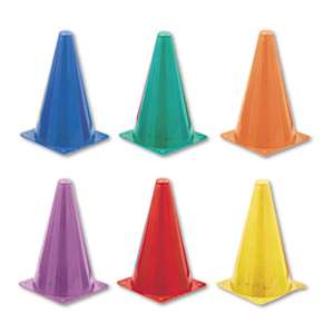 CHAMPION SPORT Indoor/Outdoor Flexible Cone Set, Vinyl, Assorted Colors, 6/Set