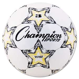 Champion Sports VIPER3 VIPER Soccer Ball, Size 3, White