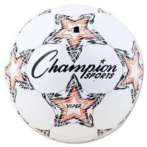 CHAMPION SPORT VIPER Soccer Ball, Size 4, 8"- 8 1/4" dia., White