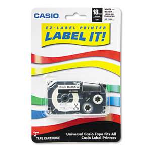 CASIO, INC. Label Printer Iron-On Transfer Tape, 18mm, Black on White