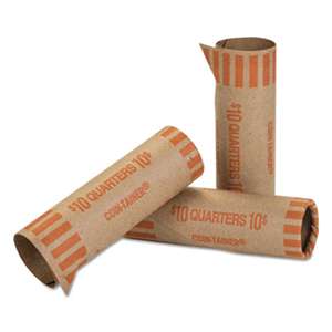 MMF INDUSTRIES Preformed Tubular Coin Wrappers, Quarters, $10, 1000 Wrappers/Box