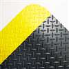 CROWN MATS & MATTING Industrial Deck Plate Anti-Fatigue Mat, Vinyl, 36 x 60, Black/Yellow Border