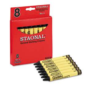 BINNEY & SMITH / CRAYOLA Staonal Marking Crayons, Black, 8/Box