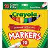 BINNEY & SMITH / CRAYOLA Non-Washable Markers, Broad Point, Classic Colors, 10/Set