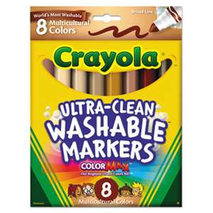 BINNEY & SMITH / CRAYOLA Washable Markers, Conical Point, Multicultural Colors, 8/Pack