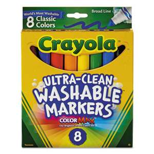 BINNEY & SMITH / CRAYOLA Washable Markers, Broad Point, Classic Colors, 8/Pack