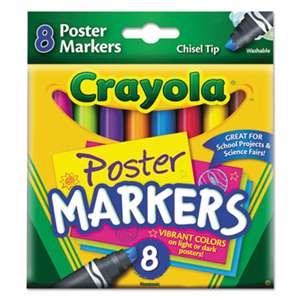 BINNEY & SMITH / CRAYOLA Washable Poster Markers, Assorted, 8/Pack