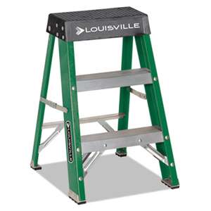 LOUISVILLE #624 Folding Fiberglass Locking 2-Step Stool, 17w x 22 Spread x 24h