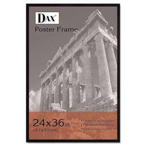 DAX 286036X Flat Face Wood Poster Frame, Clear Plastic Window, 24 x 36, Black Border