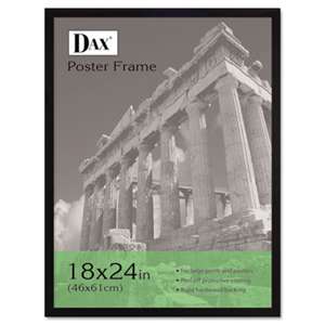 DAX MANUFACTURING INC. Flat Face Wood Poster Frame, Clear Plastic Window, 18 x 24, Black Border
