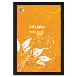 DAX 2863U2X Black Solid Wood Poster Frames w/Plastic Window, Wide Profile, 24 x 36