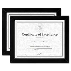 DAX N15832 Document/Certificate Frames, Wood, 8 1/2 x 11, Black, Set of Two
