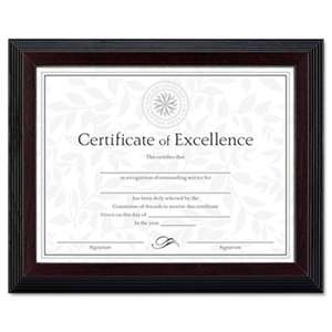 DAX N19881BT Stepped Award/Certificate Frame, 8 1/2 x 11, Black w/Walnut Trim