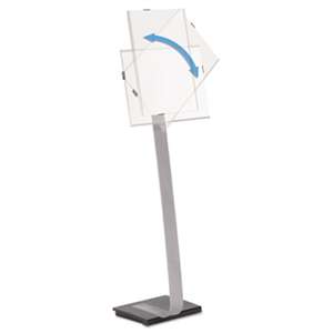 DURABLE OFFICE PRODUCTS CORP. Info Sign Duo Floor Stand, Tabloid-Size Inserts, 15 x 44 1/2, Clear