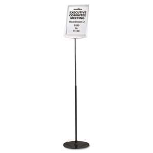DURABLE OFFICE PRODUCTS CORP. Sherpa Infobase Sign Stand, Acrylic/Metal, 40"-60" High, Gray