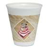 DART Cafe G Foam Hot/Cold Cups, 12 oz, Brown/Red/White, 20/Pack